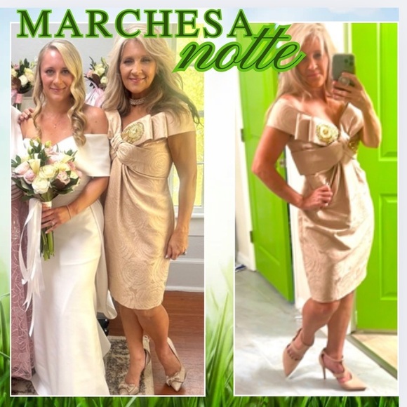 Marchesa Notte,Soft Rose Brocade Stunner,Excellent Condition,Size 8 - Picture 12 of 15